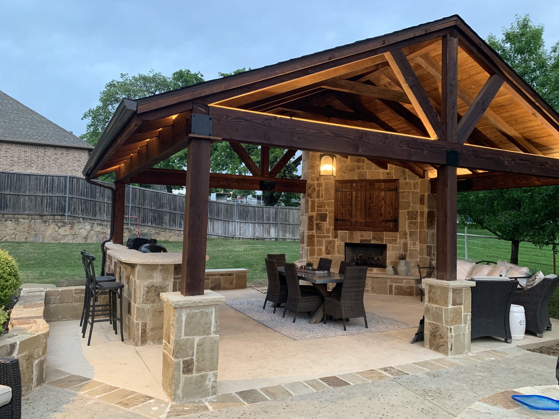 Venado Construction outdoor living space project on Milano Way in Keller, Texas